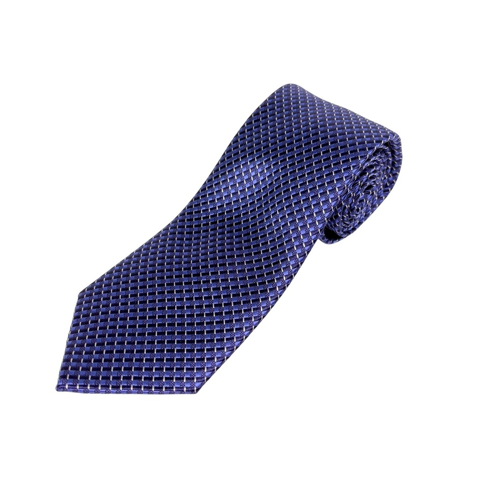 NWT Jos. A. Bank Necktie Mens OS Blue Purple Traveler Woven Geometric Silk Tie